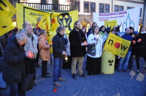Mahnwache zu Fukushima in Leipzig 2014